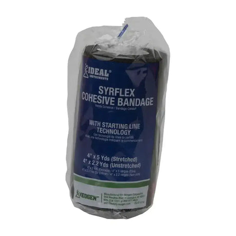 Neogen syrflex bandage cohesive in clear plastic pack with dark blue label delivers consistent lightweight compression