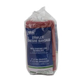 Red neogen syrflex bandage cohesive in clear plastic pack with blue white labeling for consistent lightweight compression