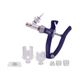 Blue and gray neogen syringe bmv premium adjustable veterinary syringe pump with clear impact-resistant plastic components