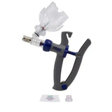 Gray and blue prima neogen syringe bmv value adjustable with clear plastic reservoir and quick bottle changing feature