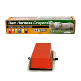 Red rectangular weather crayons in a nettex agri harness box designed for all weather marking on animals