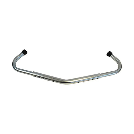 Silver stainless steel kick bar with black rubber caps for protection nettex agri anti kick bar handlebar