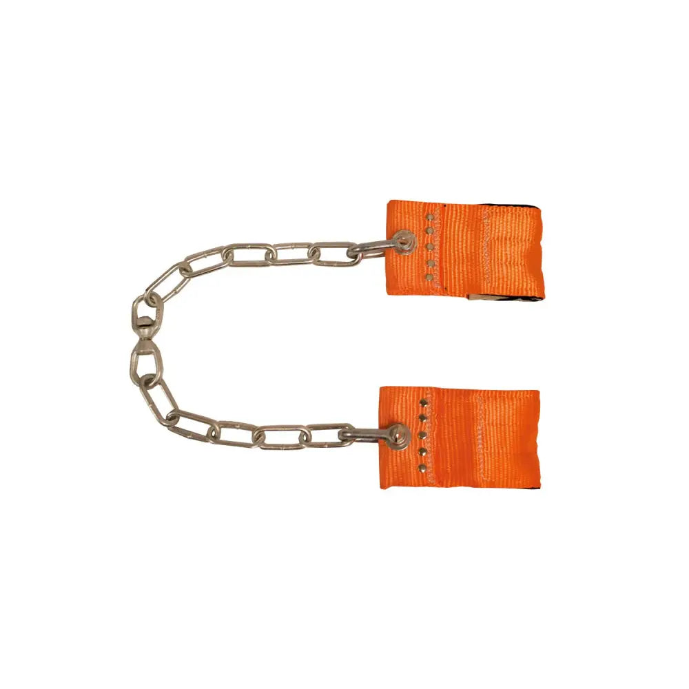 Bright orange nettex agri cattle heavy duty cattle hobbles with metal chain links and rivets for secure use