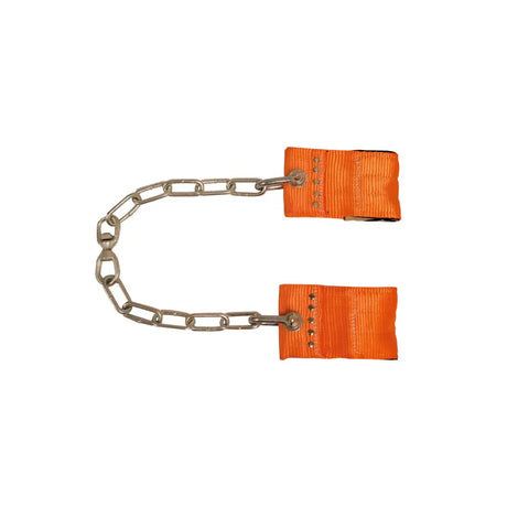Bright orange nettex agri cattle heavy duty cattle hobbles with metal chain links and rivets for secure use