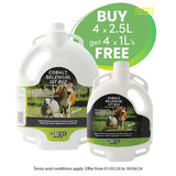 White plastic jugs labeled cobalt selenium vit b12 by nettex nutrition for sheep and cattle in nettex agri cobalt backpack