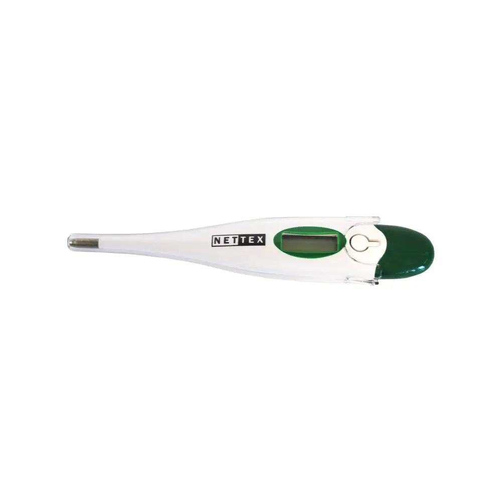 White and green nette x agri digital thermometer with sleek ergonomic design for accurate temperature reading in degrees centigrade
