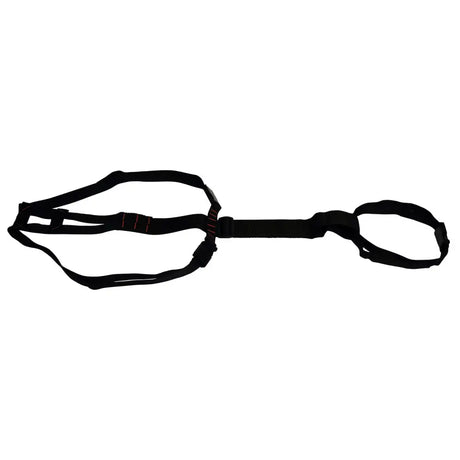 Black nylon web dog harness with adjustable straps and handle nettex agri easy easy adjust nylon webb prolapse style