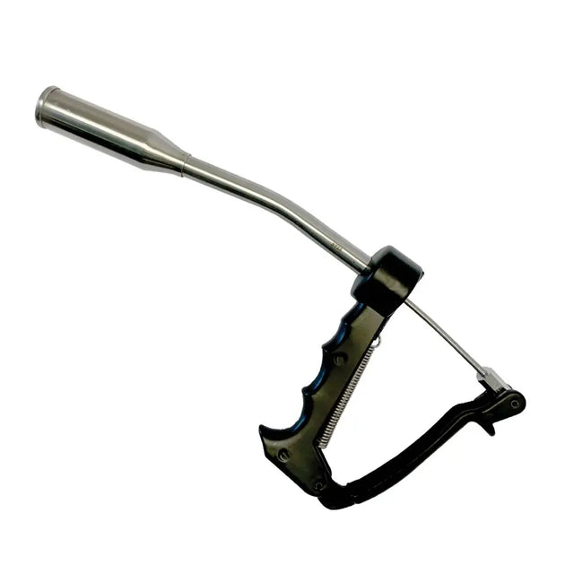 Black and silver metal gear shift lever with ergonomic grip on nettex agri endurabol sheep bolus gun