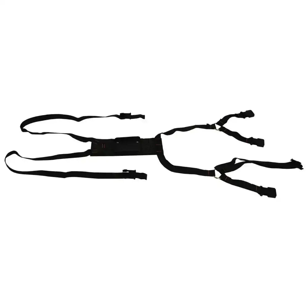 Black adjustable shoulder strap set with buckles and multiple attachment points from nettex agri harnesses