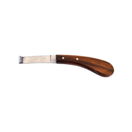 Nettex agri hoof knife right blade with comfort grip wooden handle and high quality stainless steel curved blade