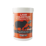 Orange and white container of nettex agri lamb colostrum easy mix colostrum powder for lamb nutrition blend