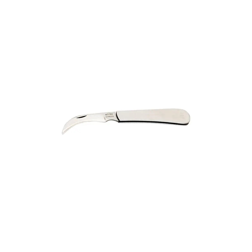 Silver nettex agri lambsfoot knife with stainless steel curved retractable blade and ergonomic handle for footrot care