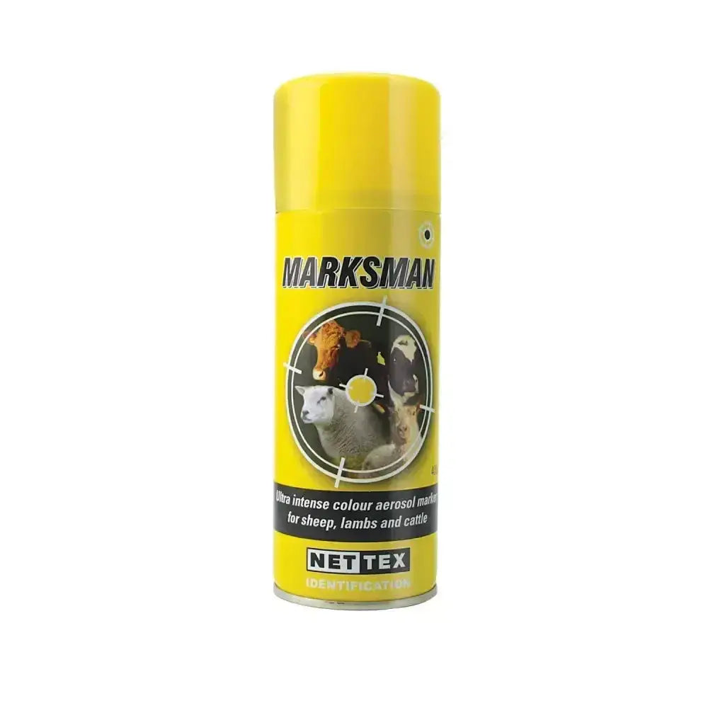 Bright yellow nettex agri marksman ultra intense colour spray can for reliable sheep marking in british wool marketing