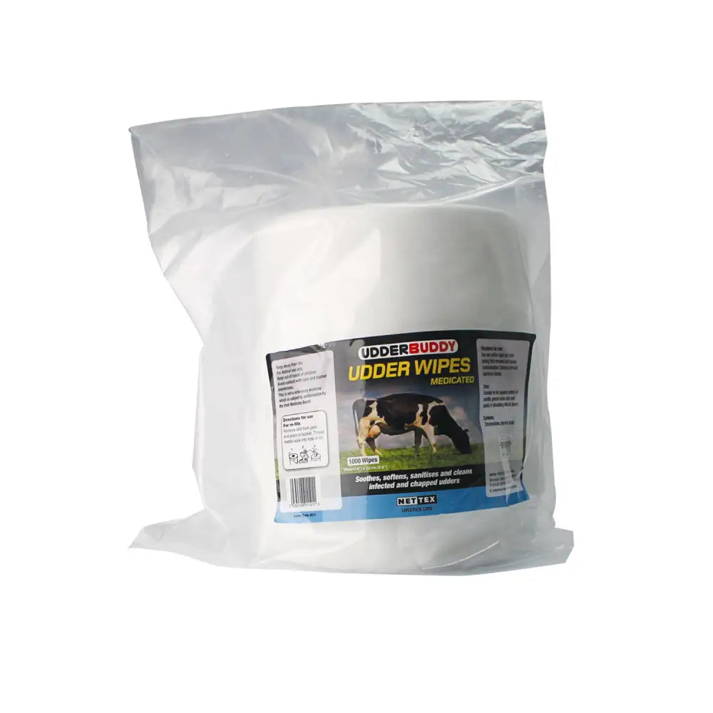 Nettex Agri Medicated Conditioning Dairy Udder Wipes 1000 PACK REFILL Barnstaple Equestrian Supplies