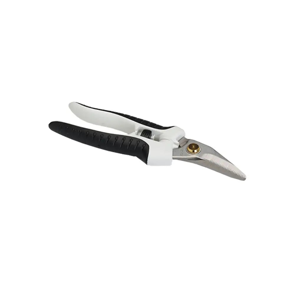 Black and white-handled metal nettex agri myti-lyte mk iii foot shear with ultra sharp mini-serrated blades