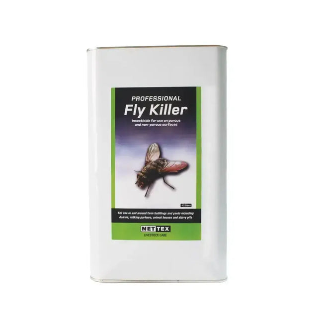 White rectangular can of nettex agri professional fly killer insecticide with residual activity for effective pest control