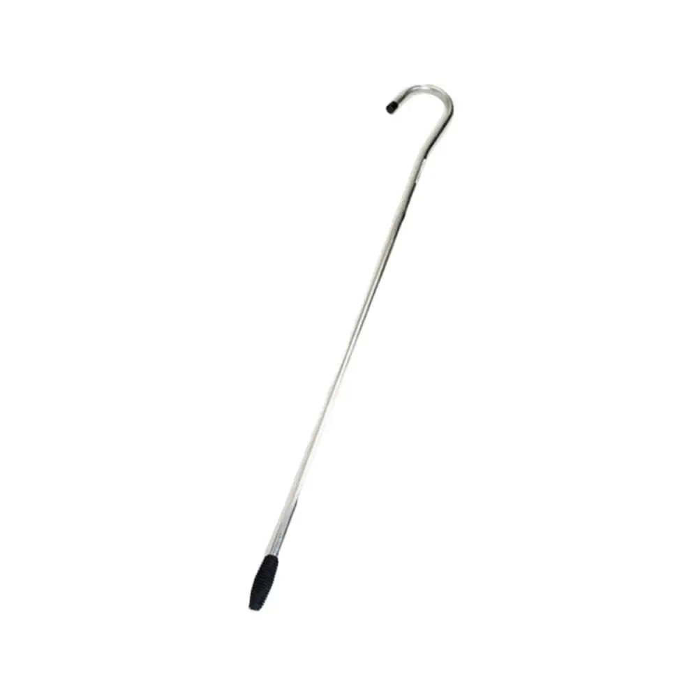 Silver metal hook with black rubberized tips on the nettex agri shepherds crook long neck alloy robustly designed shepherds crook
