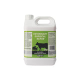 White plastic jug with green label showing black cow silhouettes for nettex agri veterinary surgical scrub antibacterial skin cleansing liquid