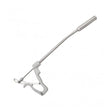 Silver metal livestock nose dropper with curved ergonomic handle for nettex endurabol cattle boluses application