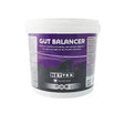 White plastic tub of nettex equine gut balancer supplement with purple and black label featuring natural yeast formulation