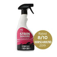White spray bottle with black trigger and pink black nettex label for equine stain remover to remove in-ground grass