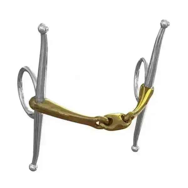 Silver and gold neue schule tranz angled lozenge full cheek bits with polished metal construction