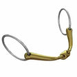 Gold-colored neue schule tranz angled lozenge loose ring bit with silver-toned rings and polished metallic finish