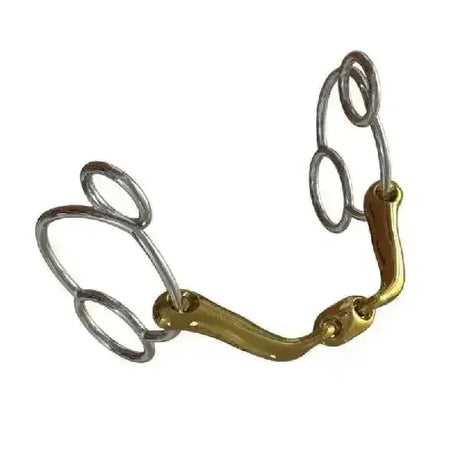 Gold-colored horsebit with silver-toned rings and polished metal finish for neue schule verbindend universal faster work offering