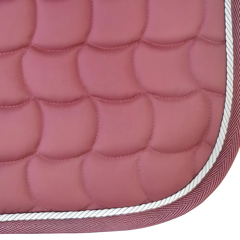 Pink quilted saddle pad with white piping for the NEW GALLOP Dressage Saddle Pad