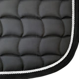 Quilted Black Saddle Pad with White Piping - NEW GALLOP Quilted Close Contact GP Pad