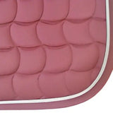 Pink quilted saddle pad with white piping for NEW GALLOP Quilted Close Contact GP Pad