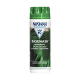Green and white nikwax basewash spray bottle for deodorising cleaner and conditioner for synthetic technical underwear
