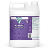 White plastic jug with purple label of nikwax rug proofing waterproofing wash-in for animal rugs and coats