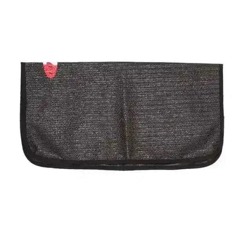 Black textured featherweight non-slip saddle pad with red heart logo in upper left corner for comfortable rides