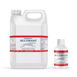 White plastic bottle with red label and silver horse silhouette branded nutriscience multiboost with amino acids and high iron