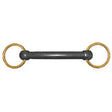 Black metal loose ring bit with gold-colored brass rings nylon bit with brass ring snaffle for riding training