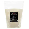 A 1kg clear pouch of omega equine brewers yeast white powder with a black label for coat condition omega supplements