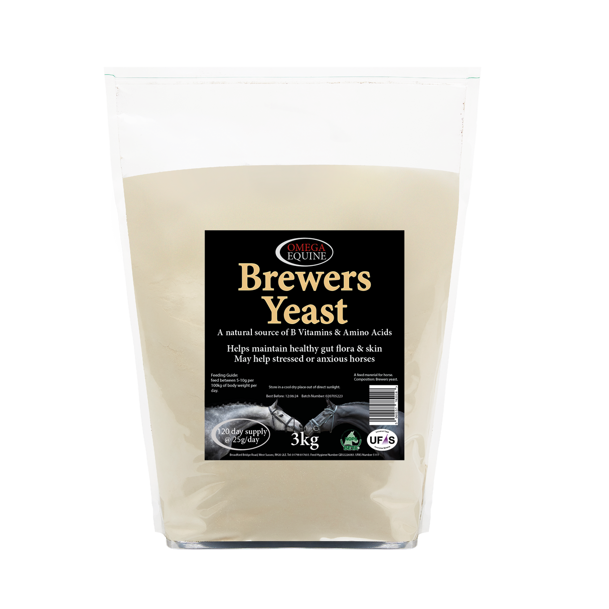 Omega Equine Brewers Yeast-3kg-Gut Balancers For Horses-Omega Equine-Barnstaple Equestrian Supplies Tack Shop