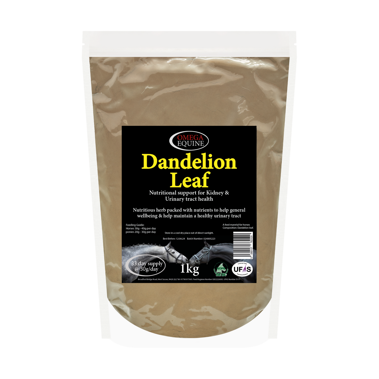 Omega Equine Dandelion Leaf-1kg-Horse Supplements-Omega Equine-Barnstaple Equestrian Supplies Tack Shop
