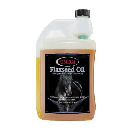 Omega Equine Flax Oil (Linseed Oil) 1 Litre Horse Skin Care Supplements Barnstaple Equestrian Supplies