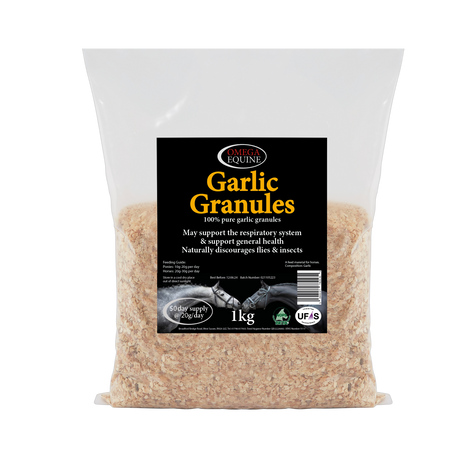 Omega Equine Garlic Granules-Horse Supplements-1kg-Barnstaple Equestrian Supplies