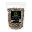 A 4kg bag of omega equine herbal horse treats with mint and rosemary chunky nuggets in a clear resealable pouch