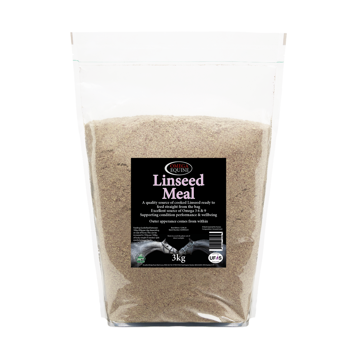 Omega Equine Linseed Meal-3kg-Horse Supplements-Omega Equine-Barnstaple Equestrian Supplies Tack Shop