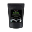 Black resealable pouch of omega equine nettle 1kg nutritional supplement with equine nettle leaves for circulatory systems nettles