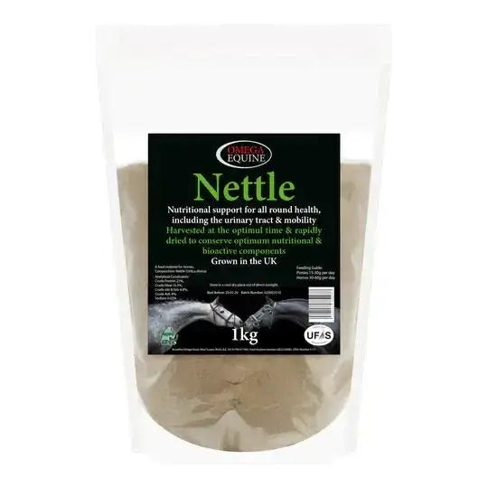 Omega Equine Nettle Leaves 1Kg Pouch Horse Supplements Barnstaple Equestrian Supplies