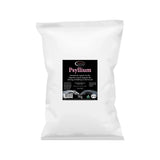 A white resealable 5kg bag of omega equine psyllium powder from dairy equine for digestive support in horses