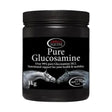 Black cylindrical container of omega equine pure glucosamine hcl 1kg for healthy cartilage production in horses