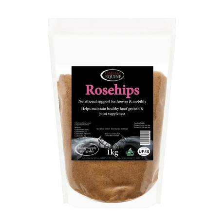 Omega Equine Rosehips 1Kg Pouch Horse Hoof Supplements