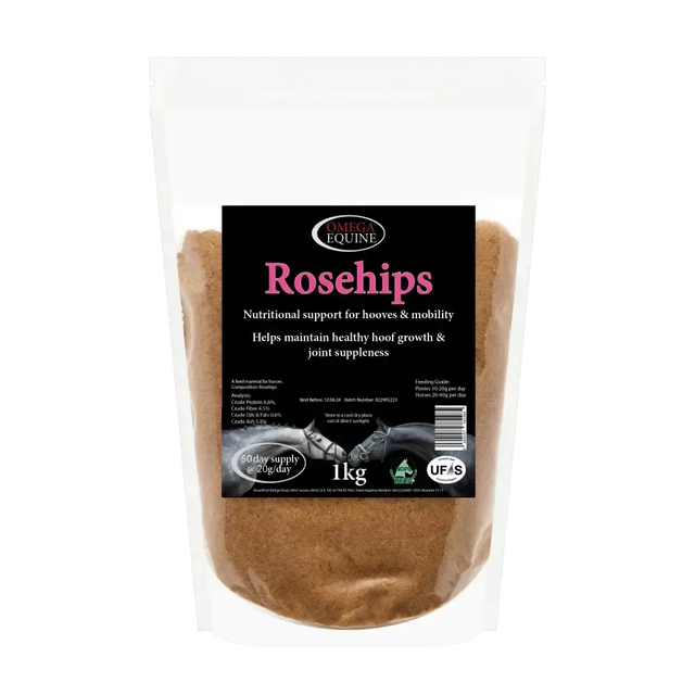Omega Equine Rosehips 1kg Pouch Horse Hoof Supplements