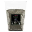 A 1kg transparent bag of omega equine spearmint leaf with a black label featuring green and white text natural feed appetiser